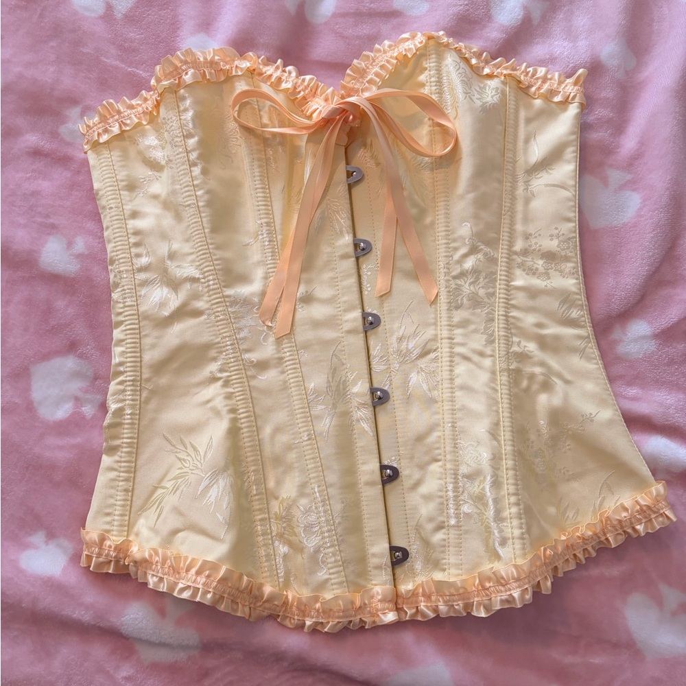Amazon Essentials Cream and Peach Corset Top